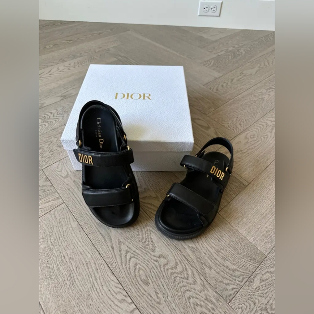 Dior Women's black Lambskin Leather Sandals
